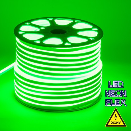 OVALE 120° Degree Neon Flex Epistar LED SMD 2835 1m 12W/m 120LED/m 1212lm/m 120° DC 24V Αδιάβροχη IP68 Πράσινο Dimmable