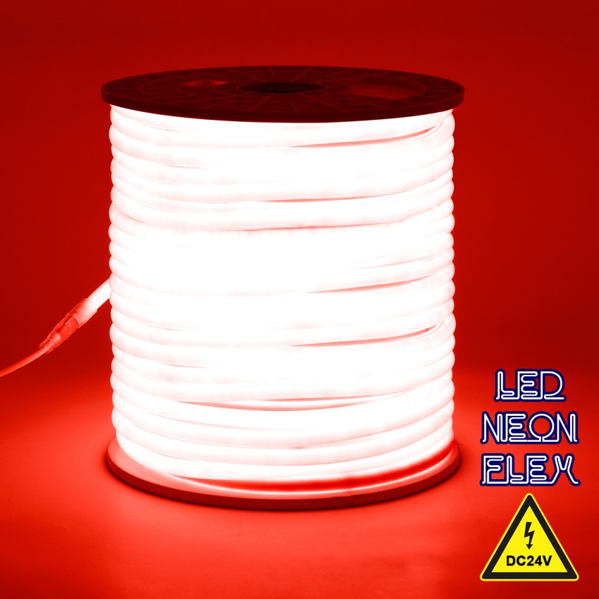 TUBE 360° Degree Neon Flex Epistar LED SMD 2835 1m 12W/m 120LED/m 1212lm/m 360° DC 24V Αδιάβροχη IP68 Κόκκινο Dimmable
