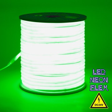TUBE 360° Degree Neon Flex Epistar LED SMD 2835 1m 12W/m 120LED/m 1212lm/m 360° DC 24V Αδιάβροχη IP68 Πράσινο Dimmable