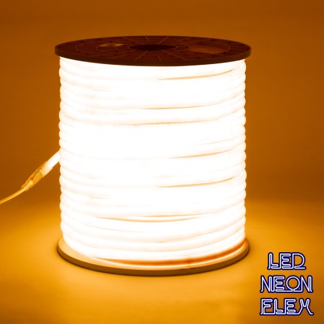 GLOBOSTAR® NEOTUBE  Ταινία Neon Flex LED 12W/m 720lm/m 360° DC 220-240V Αδιάβροχο IP65 120 x SMD2835 Chip/m Ultra Θερμό 2200K Dimmable - Μ100 x Π1.3 x Υ1.3cm