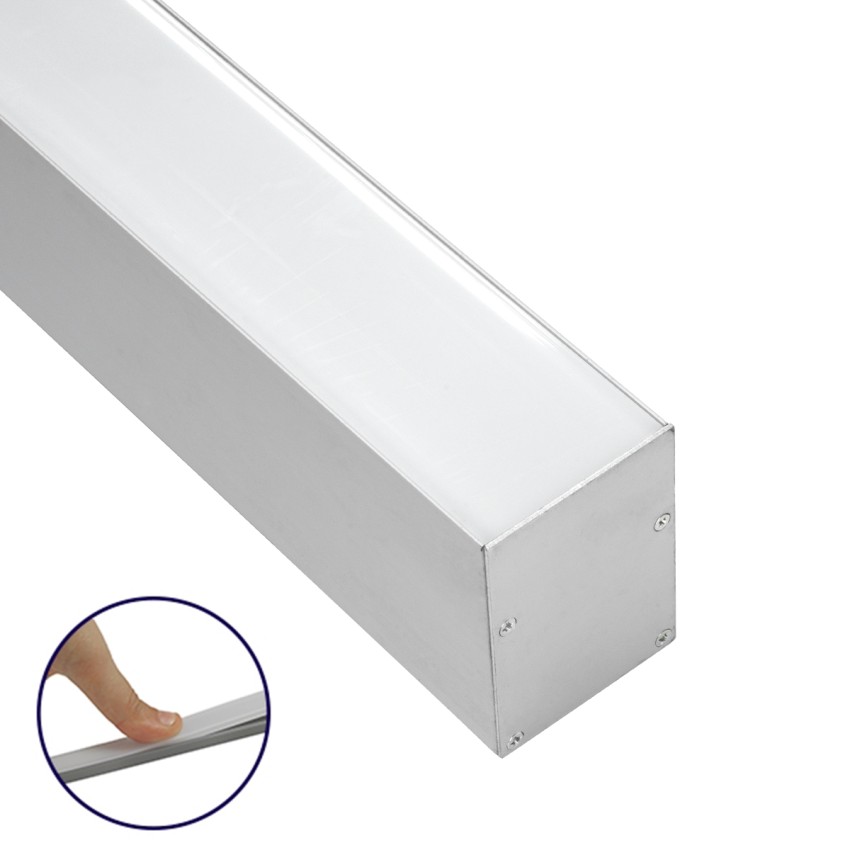 SURFACEPENDANT-PROFILE  Προφίλ Αλουμινίου - Βάση & Ψύκτρα Ταινίας LED με Λευκό Γαλακτερό Κάλυμμα - Επιφανειακή & Κρεμαστή Χρήση - Πατητό Κάλυμμα - Ασημί - 3 Μέτρα - Μ300 x Π5 x Υ7cm