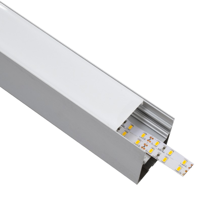 SURFACEPENDANT-PROFILE  Προφίλ Αλουμινίου - Βάση & Ψύκτρα Ταινίας LED με Λευκό Γαλακτερό Κάλυμμα - Επιφανειακή & Κρεμαστή Χρήση - Πατητό Κάλυμμα - Ασημί - 3 Μέτρα - Μ300 x Π5 x Υ7cm