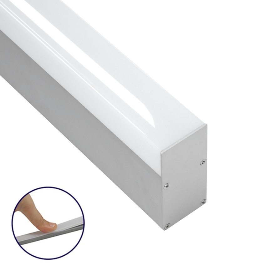 SURFACEPENDANT-PROFILE  Προφίλ Αλουμινίου - Βάση & Ψύκτρα Ταινίας LED με Λευκό Γαλακτερό Κάλυμμα - Επιφανειακή & Κρεμαστή Χρήση - Πατητό Κάλυμμα - Ασημί - 3 Μέτρα - Μ300 x Π3.5 x Υ7.4cm
