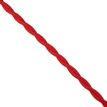 Πλεκτό Υφασμάτινο Καλώδιο 1m 2 x 0.75mm² Κόκκινο