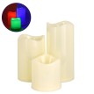 ΣΕΤ 3 Διακοσμητικών Realistic Κεριών με LED - Μπαταρίας & Ασύρματο Χειριστήριο IR Πολύχρωμα RGB Dimmable