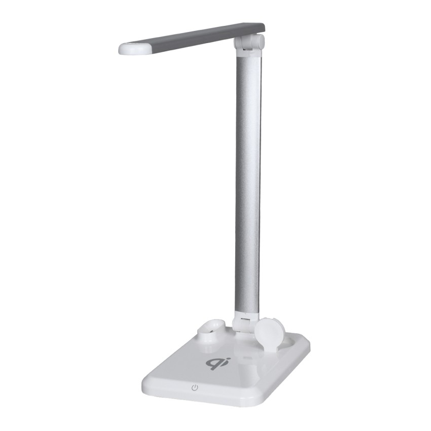 CHATEAU  Μοντέρνο Φωτιστικό Γραφείου Λευκό LED 5 Watt 1000lm DC 5V Αφής & Καλώδιο Τροφοδοσίας USB με Ασύρματη Φόρτιση - Wireless Charger για Τηλέφωνα και Earphones Φυσικό Λευκό 4500K