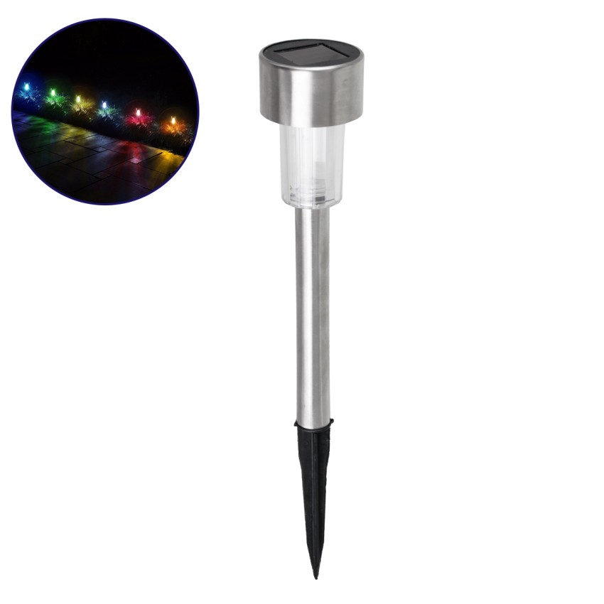 Αυτόνομο Ηλιακό Φωτιστικό LED SMD 1W 90lm με Ενσωματωμένη Μπαταρία 600mAh - Φωτοβολταϊκό Πάνελ με Αισθητήρα Ημέρας-Νύχτας Αδιάβροχο IP65 Φανάρι Κήπου Στρογγυλό Πολύχρωμο RGB