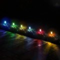 Αυτόνομο Ηλιακό Φωτιστικό LED SMD 1W 90lm με Ενσωματωμένη Μπαταρία 600mAh - Φωτοβολταϊκό Πάνελ με Αισθητήρα Ημέρας-Νύχτας Αδιάβροχο IP65 Φανάρι Κήπου Στρογγυλό Πολύχρωμο RGB