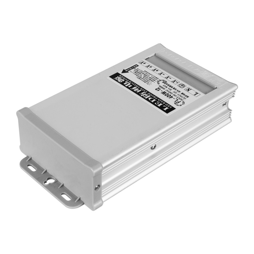 Μεταλλικό Τροφοδοτικό PELV Rainproof για Προϊόντα LED 400W 33.3A - AC 220-240V σε DC 12V - IP54 L20.8 x W11.5 x H5cm