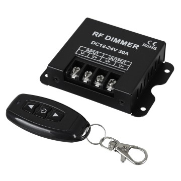 GLOBOSTAR® DIMMERME  Σετ Dimmer με RF Ασύρματο Χειριστήριο με 1 x 30A 720W Κανάλι DC 12-24V 30A 720W Max IP20 - RF2.4Ghz - Μ8.7 x Π6.2 x Υ2cm