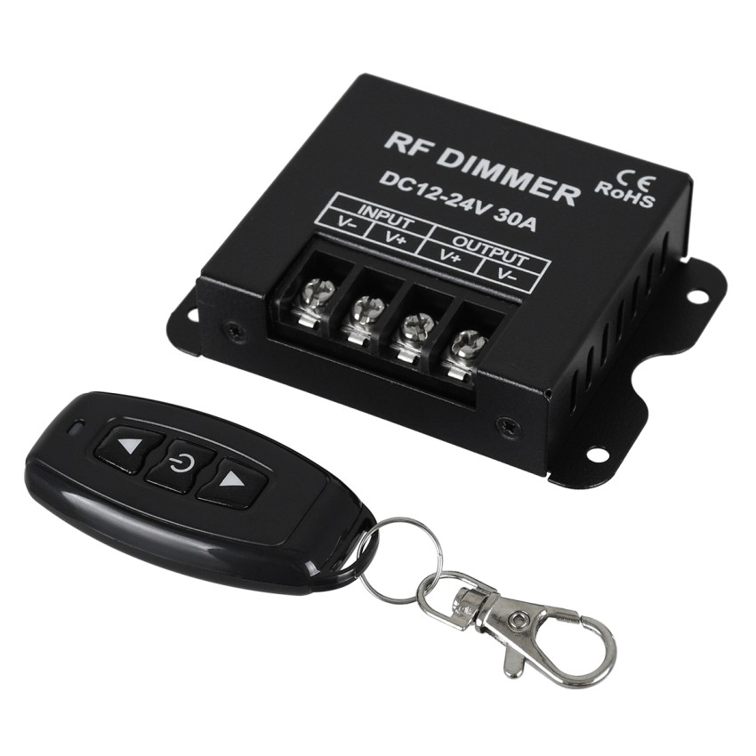GLOBOSTAR® DIMMERME  Σετ Dimmer με RF Ασύρματο Χειριστήριο με 1 x 30A 720W Κανάλι DC 12-24V 30A 720W Max IP20 - RF2.4Ghz - Μ8.7 x Π6.2 x Υ2cm