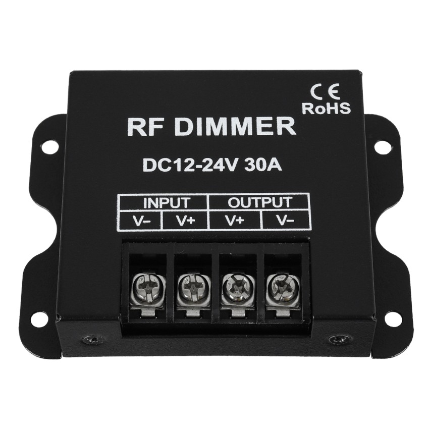GLOBOSTAR® DIMMERME  Σετ Dimmer με RF Ασύρματο Χειριστήριο με 1 x 30A 720W Κανάλι DC 12-24V 30A 720W Max IP20 - RF2.4Ghz - Μ8.7 x Π6.2 x Υ2cm