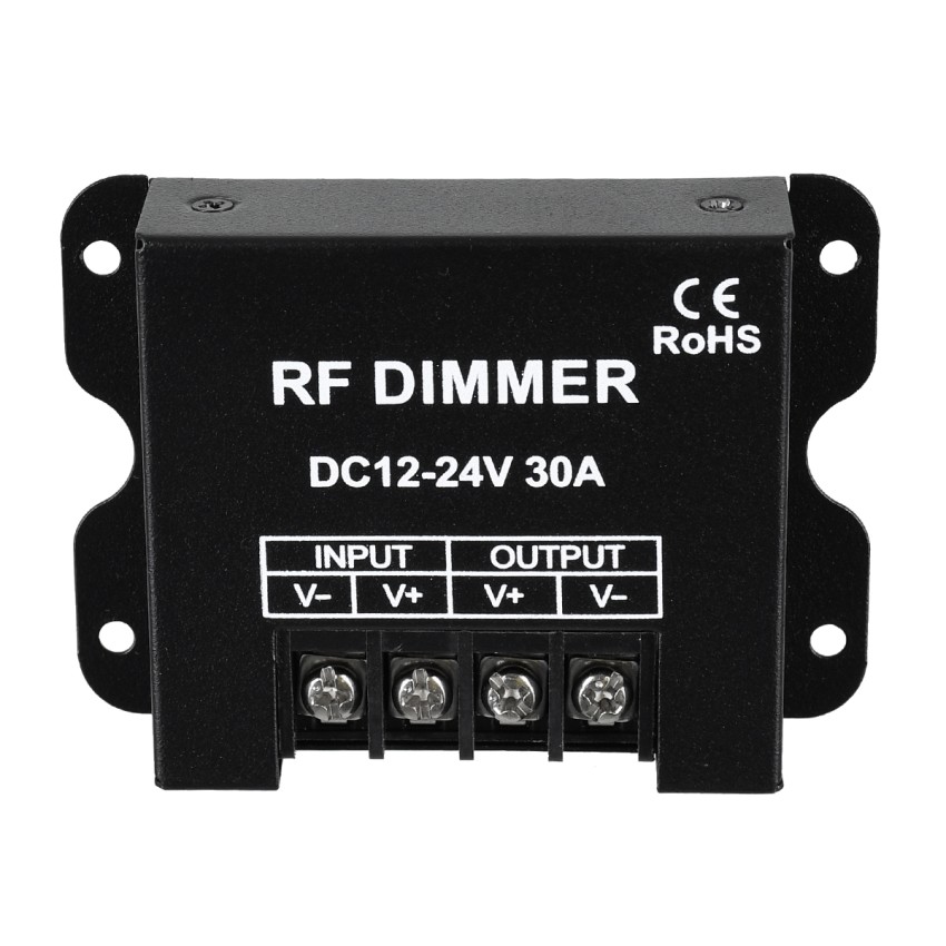 GLOBOSTAR® DIMMERME  Σετ Dimmer με RF Ασύρματο Χειριστήριο με 1 x 30A 720W Κανάλι DC 12-24V 30A 720W Max IP20 - RF2.4Ghz - Μ8.7 x Π6.2 x Υ2cm