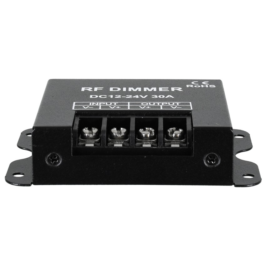 GLOBOSTAR® DIMMERME  Σετ Dimmer με RF Ασύρματο Χειριστήριο με 1 x 30A 720W Κανάλι DC 12-24V 30A 720W Max IP20 - RF2.4Ghz - Μ8.7 x Π6.2 x Υ2cm