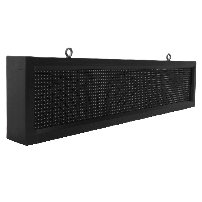 GLOBOSTAR®DISPLAY  Κυλιόμενη Ψηφιακή Επιγραφή P10 Μονής Όψης LED AC 220-240V Αδιάβροχο IP65 Ψυχρό Λευκό 6000K - WiFi Control μέσω FK APP - Αισθητήρας Θερμοκρασίας & Υγρασίας - Μ104 x Π9 x Υ24cm