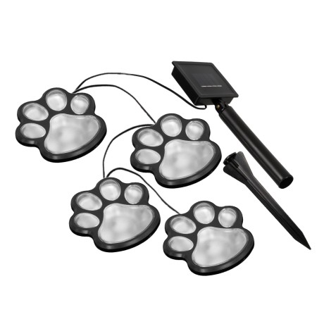 Διακοσμητική Γιρλάντα Anime Footprints 2.5 Μέτρων με Controller 8 Προγραμμάτων Φωτισμού - 4 LED 1W με Ενσωματωμένη Μπαταρία 600mAh - Φωτοβολταϊκό Πάνελ - Αισθητήρα Ημέρας-Νύχτας - Βάση Κήπου & Μαύρο Καλώδιο Αδιάβροχη IP65 Πολύχρωμη RGB Μ2