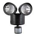 Μαύρο Αυτόνομο Ηλιακό Φωτιστικό LED SMD 10W 150lm με Ενσωματωμένη Μπαταρία 1200mAh - Φωτοβολταϊκό Πάνελ με Αισθητήρα Ημέρας-Νύχτας και PIR Αισθητήρα Κίνησης Αδιάβροχο IP54 Ψυχρό Λευκό 6000K
