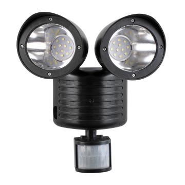 Μαύρο Αυτόνομο Ηλιακό Φωτιστικό LED SMD 10W 150lm με Ενσωματωμένη Μπαταρία 1200mAh - Φωτοβολταϊκό Πάνελ με Αισθητήρα Ημέρας-Νύχτας και PIR Αισθητήρα Κίνησης Αδιάβροχο IP54 Ψυχρό Λευκό 6000K