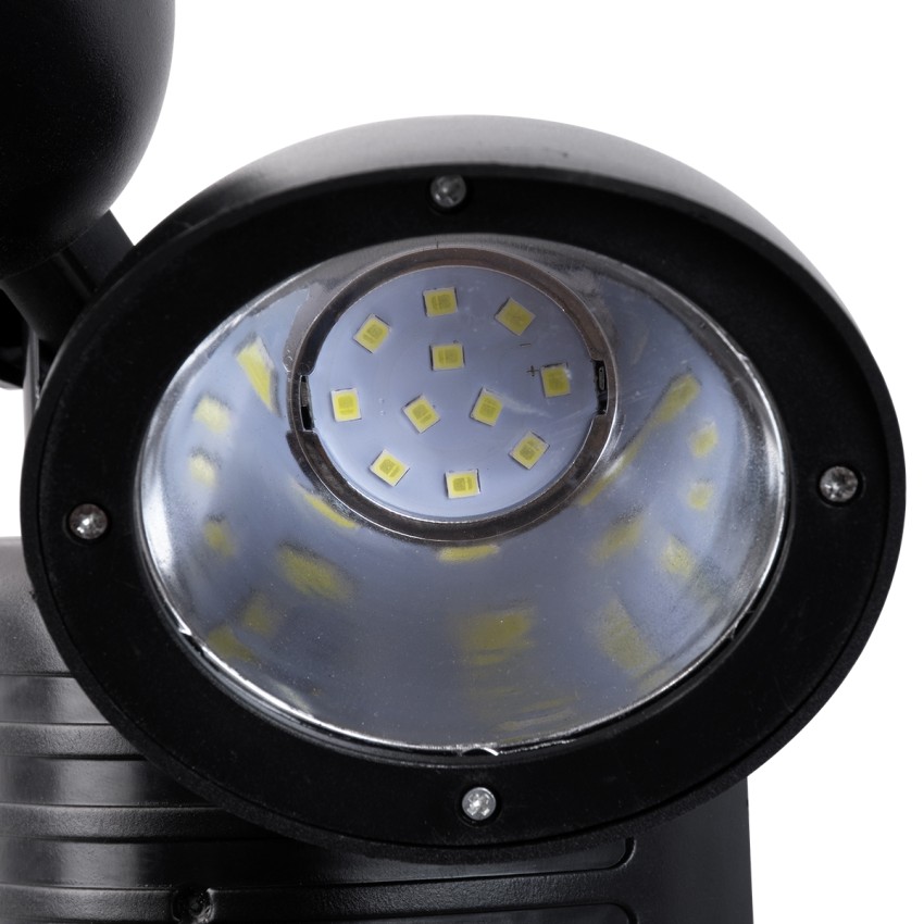 Μαύρο Αυτόνομο Ηλιακό Φωτιστικό LED SMD 10W 150lm με Ενσωματωμένη Μπαταρία 1200mAh - Φωτοβολταϊκό Πάνελ με Αισθητήρα Ημέρας-Νύχτας και PIR Αισθητήρα Κίνησης Αδιάβροχο IP54 Ψυχρό Λευκό 6000K