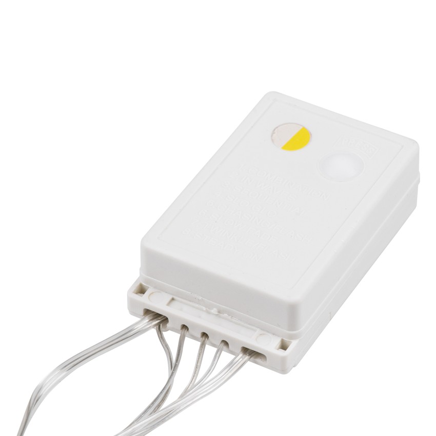 Διακοσμητική Κουρτίνα 3 x 2 Μέτρα με Controller 8 Προγραμμάτων Φωτισμού - Επεκτεινόμενη 240 LED 6W AC 230V με Διάφανο Καλώδιο & Πρίζα Schuko IP20 Θερμό Λευκό 3000K Μ3 x Υ2m