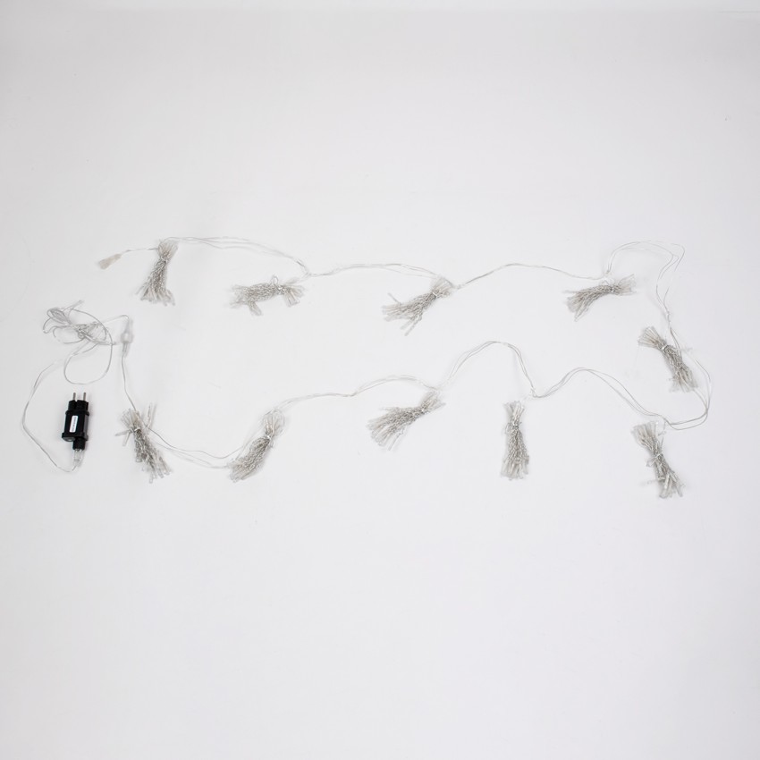 Διακοσμητική Κουρτίνα 3 x 3 Μέτρα με Controller 8 Προγραμμάτων Φωτισμού - Επεκτεινόμενη 300 LED 8W AC 230V με Διάφανο Καλώδιο & Πρίζα Schuko Αδιάβροχη IP67 Θερμό Λευκό 3000K Μ3 x Υ3m