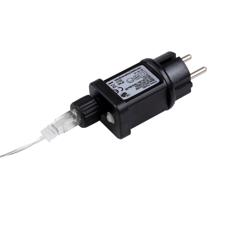 Διακοσμητική Κουρτίνα 3 x 3 Μέτρα με Controller 8 Προγραμμάτων Φωτισμού - Επεκτεινόμενη 300 LED 6W AC 230V με Διάφανο Καλώδιο & Πρίζα Schuko Αδιάβροχη IP44 Ψυχρό Λευκό 6000K Μ3 x Υ3m