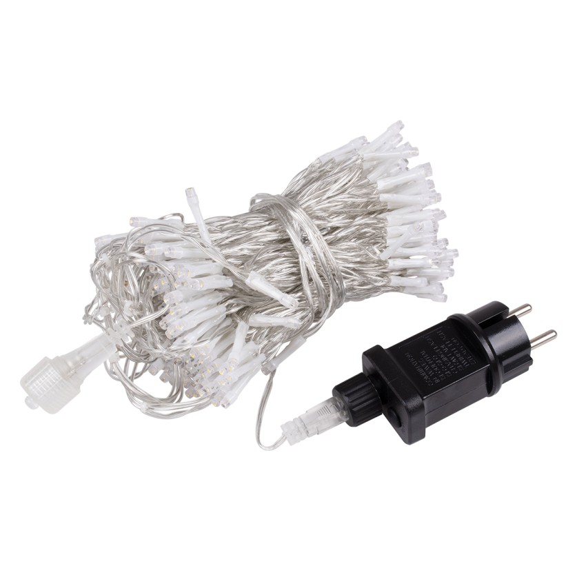 Διακοσμητική Κουρτίνα 3 x 3 Μέτρα με Controller 8 Προγραμμάτων Εναλλαγών Φωτισμού - Επεκτεινόμενη 300 LED 3.6W AC 230V με Διάφανο Καλώδιο & Πρίζα Schuko Αδιάβροχη IP44 Θερμό Λευκό 2700K Μ3 x Υ3m