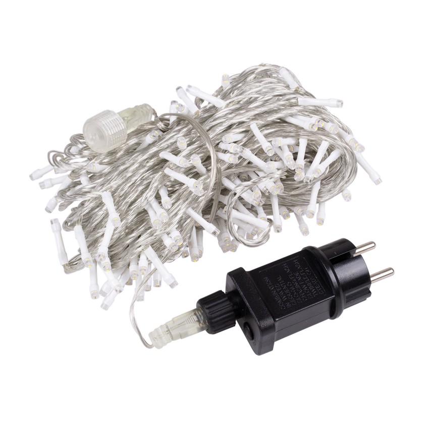 Διακοσμητική Γιρλάντα 23 Μέτρα με Controller 8 Προγραμμάτων Εναλλαγών Φωτισμού - Επεκτεινόμενη 200 LED 3.6W AC 230V με Διάφανο Καλώδιο & Πρίζα Schuko Αδιάβροχη IP44 Ψυχρό Λευκό 6000K Μ23m