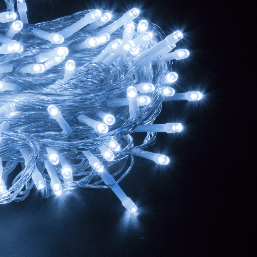Διακοσμητική Γιρλάντα 23 Μέτρα με Controller 8 Προγραμμάτων Εναλλαγών Φωτισμού - Επεκτεινόμενη 200 LED 3.6W AC 230V με Διάφανο Καλώδιο & Πρίζα Schuko Αδιάβροχη IP44 Ψυχρό Λευκό 6000K Μ23m