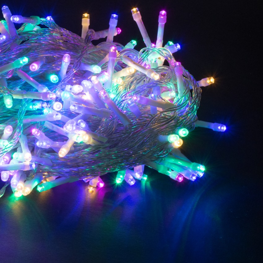 Διακοσμητική Γιρλάντα 23 Μέτρα με Controller 8 Προγραμμάτων Εναλλαγών Φωτισμού - Επεκτεινόμενη 200 LED 3.6W AC 230V με Διάφανο Καλώδιο & Πρίζα Schuko Αδιάβροχη IP44 RGB Μ23m