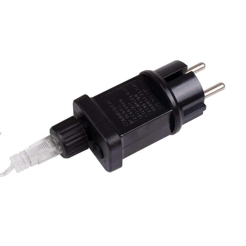 Διακοσμητική Γιρλάντα 33 Μέτρα με Controller 8 Προγραμμάτων Εναλλαγών Φωτισμού - Επεκτεινόμενη 300 LED 3.6W AC 230V με Διάφανο Καλώδιο & Πρίζα Schuko Αδιάβροχη IP44 Θερμό Λευκό 3000K Μ33m