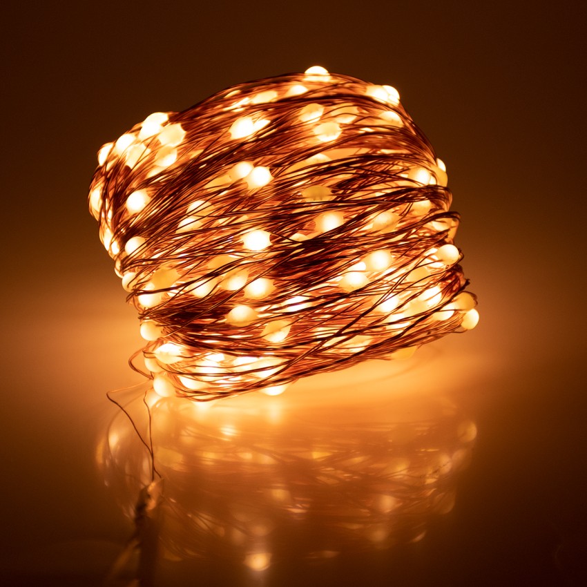Διακοσμητική Γιρλάντα 20 Μέτρα με Controller 8 Προγραμμάτων Εναλλαγών Φωτισμού - 200 LED 1.3W AC 230V με Χάλκινο Καλώδιο & Πρίζα Schuko Αδιάβροχη IP44 Θερμό Λευκό 3000K Μ20m