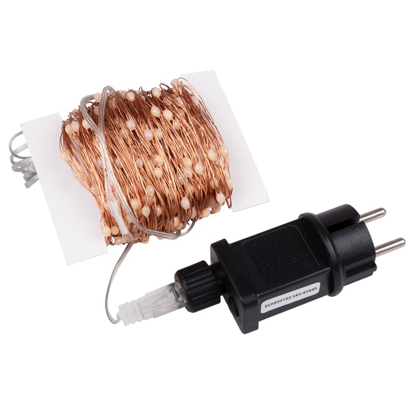 Διακοσμητική Γιρλάντα 32 Μέτρα με Controller 8 Προγραμμάτων Εναλλαγών Φωτισμού - 300 LED 3.6W AC 230V με Χάλκινο Καλώδιο & Πρίζα Schuko Αδιάβροχη IP44 Ψυχρό Λευκό 6000K Μ32m