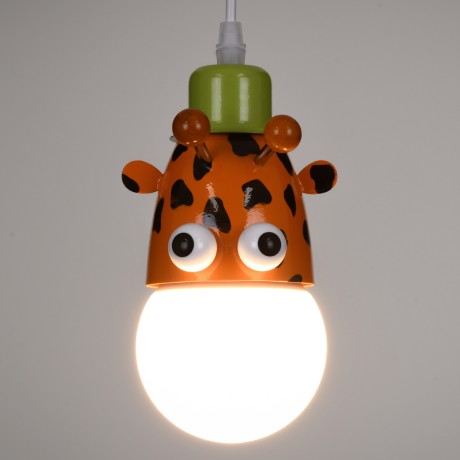 GIRAFFE  Παιδικό Κρεμαστό Φωτιστικό Φιγούρα Μονόφωτο 1 x E27 IP20 Πολύχρωμο Μέταλλο - Μ12 x Π10.5 x Υ13.5cm