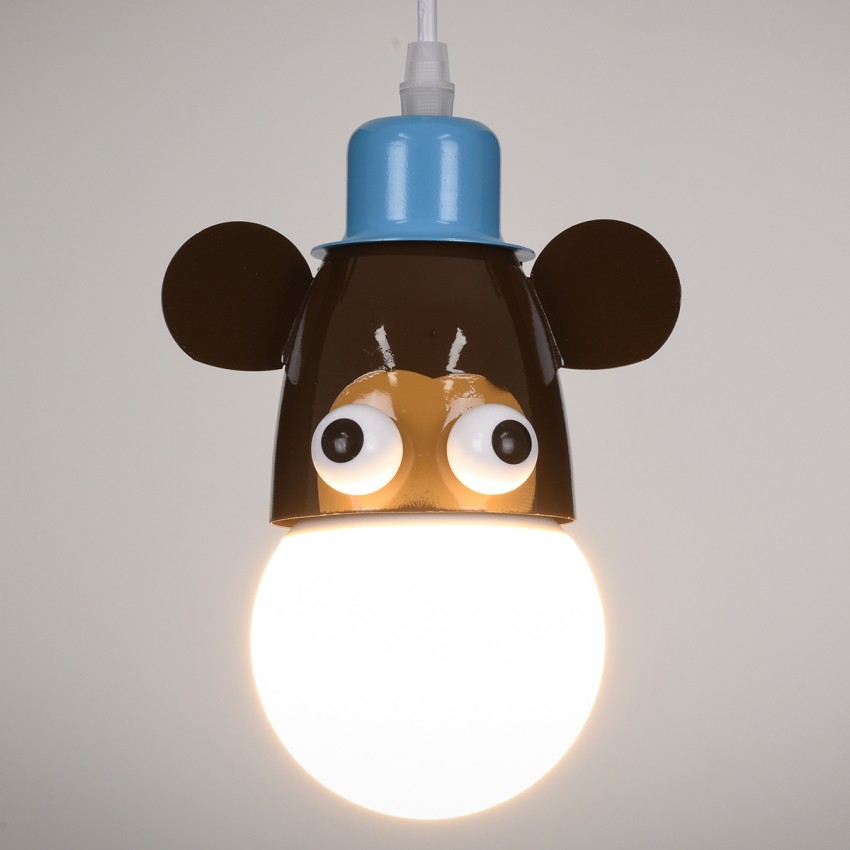 MONKEY  Παιδικό Κρεμαστό Φωτιστικό Φιγούρα Μονόφωτο 1 x E27 IP20 Πολύχρωμο Μέταλλο - Μ14.5 x Π10.5 x Υ13.5cm