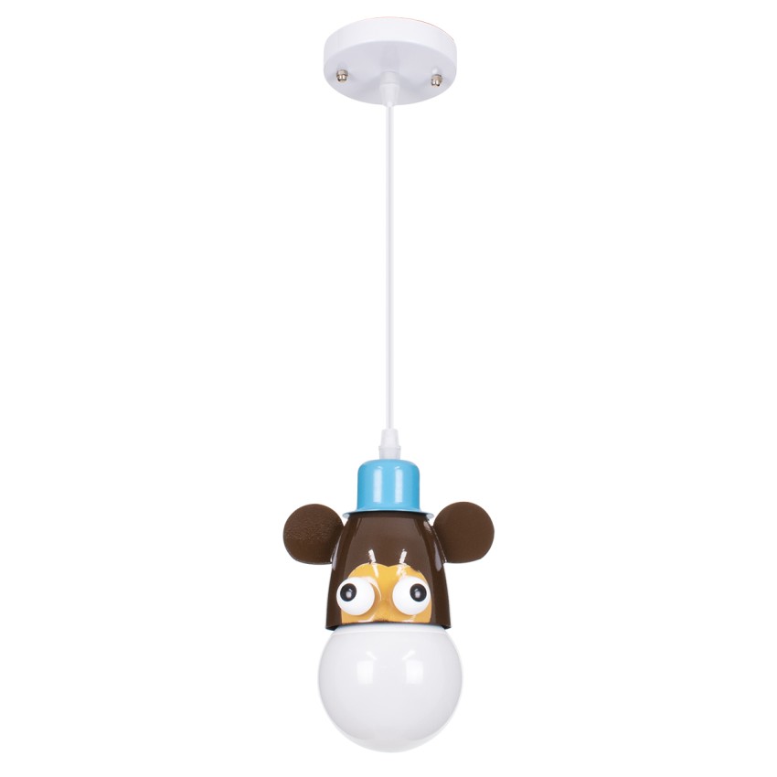 MONKEY  Παιδικό Κρεμαστό Φωτιστικό Φιγούρα Μονόφωτο 1 x E27 IP20 Πολύχρωμο Μέταλλο - Μ14.5 x Π10.5 x Υ13.5cm
