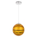 GLOBOSTAR® SPALDING NBA  Παιδικό Κρεμαστό Φωτιστικό Οροφής με Ντουί 1 x E27 AC 220-240V IP20 - Πορτοκαλί & Μαύρο - Μ18 x Π18 x Υ18cm