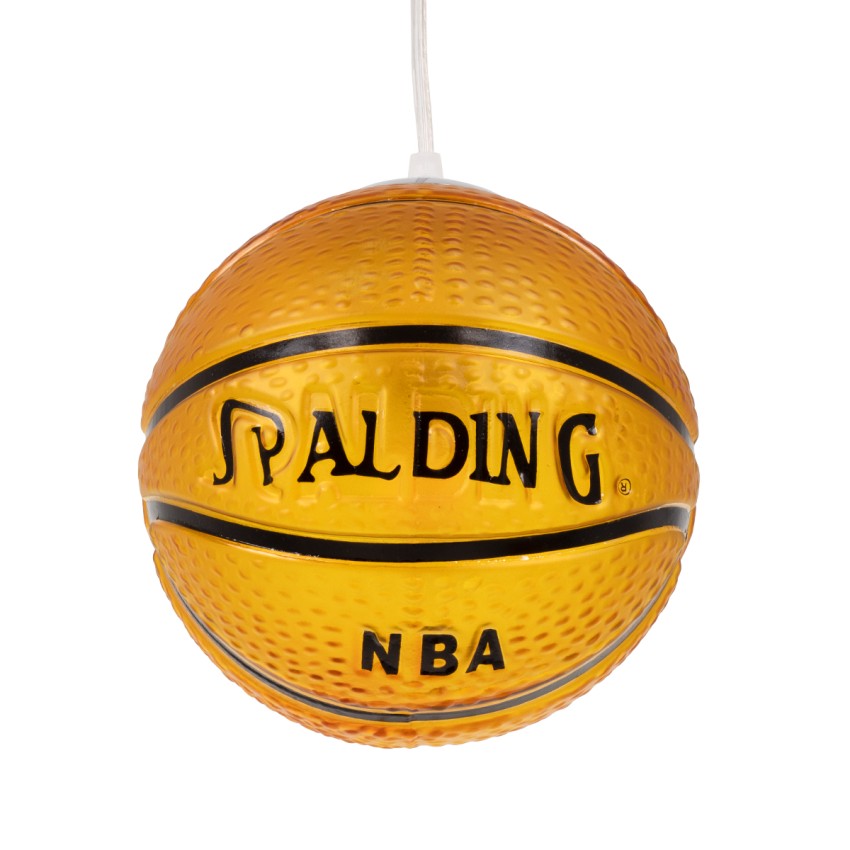 GLOBOSTAR® SPALDING NBA  Παιδικό Κρεμαστό Φωτιστικό Οροφής με Ντουί 1 x E27 AC 220-240V IP20 - Πορτοκαλί & Μαύρο - Μ18 x Π18 x Υ18cm