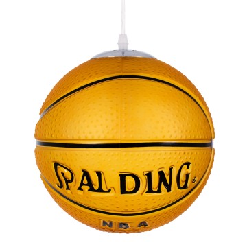 GLOBOSTAR® SPALDING NBA  Παιδικό Κρεμαστό Φωτιστικό Οροφής με Ντουί 1 x E27 AC 220-240V IP20 - Πορτοκαλί & Μαύρο - Μ25 x Π25 x Υ25cm