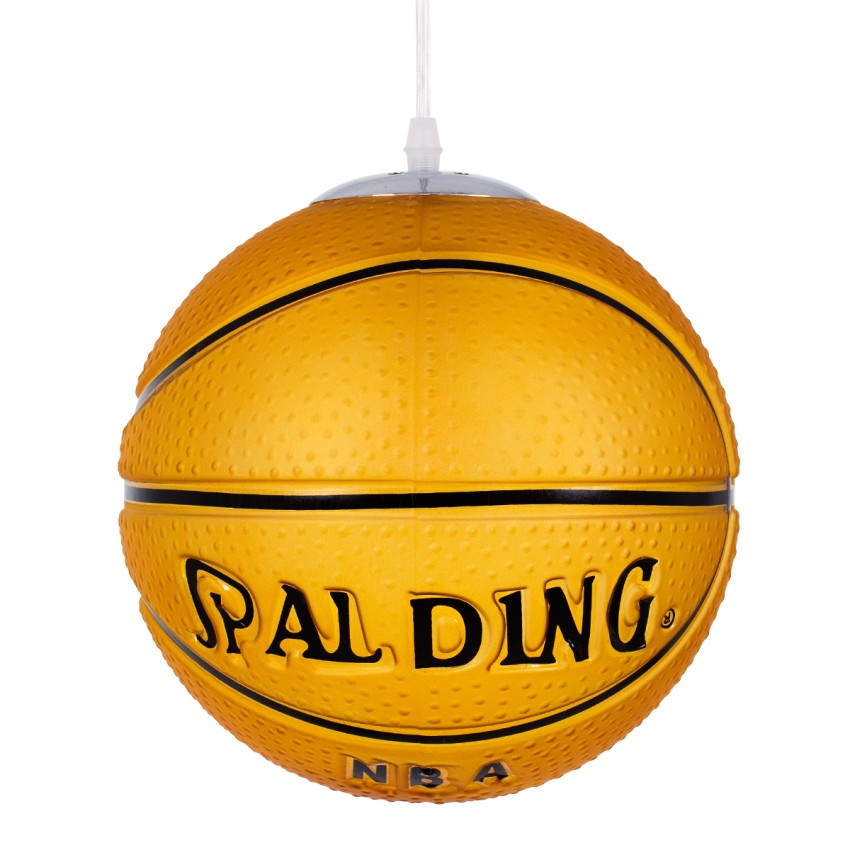 GLOBOSTAR® SPALDING NBA  Παιδικό Κρεμαστό Φωτιστικό Οροφής με Ντουί 1 x E27 AC 220-240V IP20 - Πορτοκαλί & Μαύρο - Μ25 x Π25 x Υ25cm