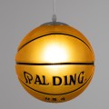 GLOBOSTAR® SPALDING NBA  Παιδικό Κρεμαστό Φωτιστικό Οροφής με Ντουί 1 x E27 AC 220-240V IP20 - Πορτοκαλί & Μαύρο - Μ25 x Π25 x Υ25cm