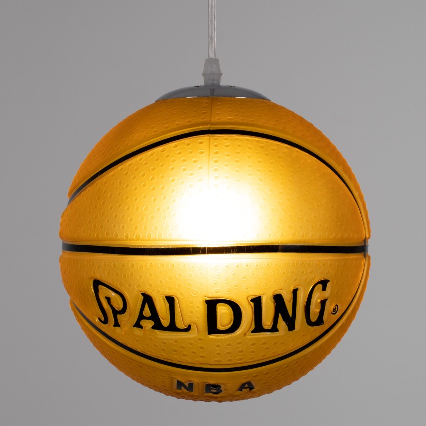 GLOBOSTAR® SPALDING NBA  Παιδικό Κρεμαστό Φωτιστικό Οροφής με Ντουί 1 x E27 AC 220-240V IP20 - Πορτοκαλί & Μαύρο - Μ25 x Π25 x Υ25cm