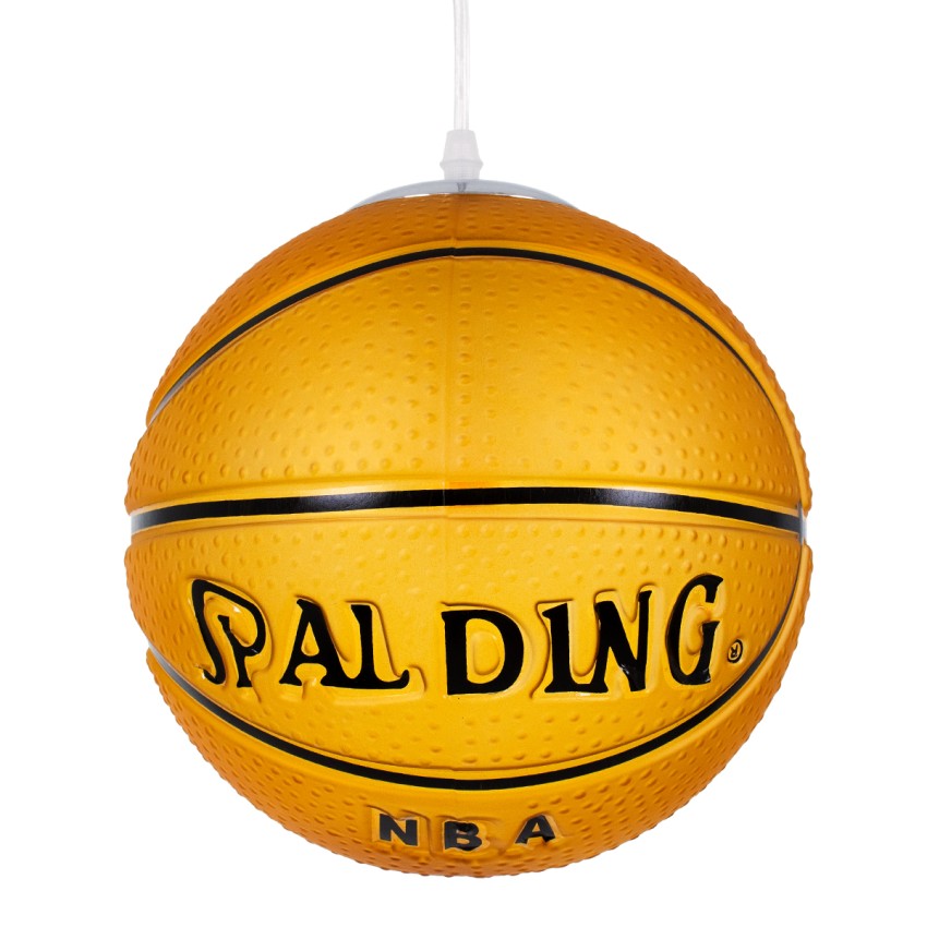 GLOBOSTAR® SPALDING NBA  Παιδικό Κρεμαστό Φωτιστικό Οροφής με Ντουί 1 x E27 AC 220-240V IP20 - Πορτοκαλί & Μαύρο - Μ25 x Π25 x Υ25cm