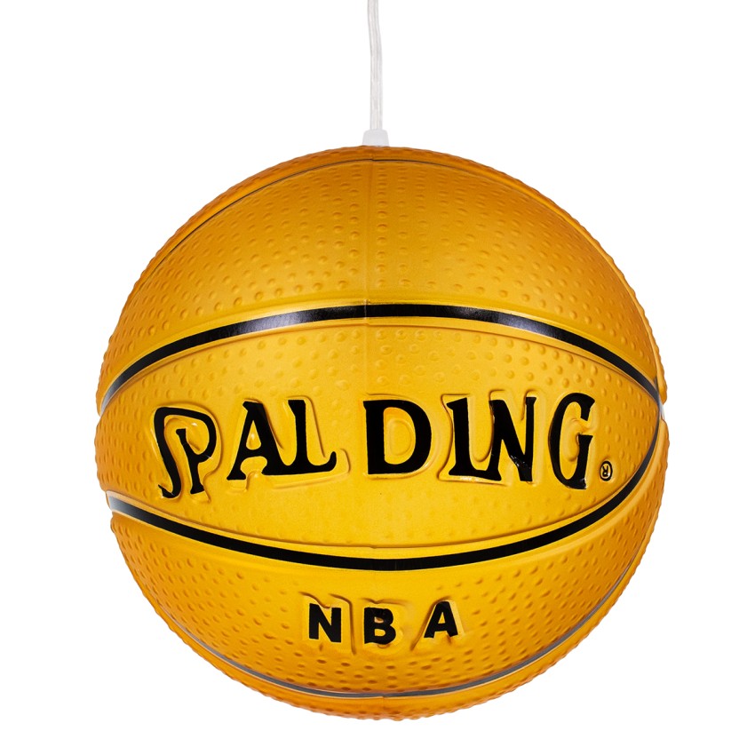 GLOBOSTAR® SPALDING NBA  Παιδικό Κρεμαστό Φωτιστικό Οροφής με Ντουί 1 x E27 AC 220-240V IP20 - Πορτοκαλί & Μαύρο - Μ25 x Π25 x Υ25cm