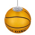 GLOBOSTAR® SPALDING NBA  Παιδικό Κρεμαστό Φωτιστικό Οροφής με Ντουί 1 x E27 AC 220-240V IP20 - Πορτοκαλί & Μαύρο - Μ25 x Π25 x Υ25cm