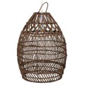 TAHITI  Boho Κρεμαστό Φωτιστικό Πλέγμα Μονόφωτο 1 x E27 IP20 Καφέ Ξύλο - Μ38 x Π38 x Υ50cm