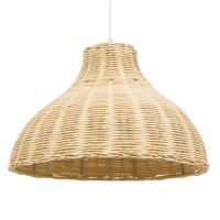 MAYOTTE  Boho Κρεμαστό Φωτιστικό Καμπάνα Μονόφωτο 1 x E27 IP20 Μπεζ Ξύλο - Μ40 x Π40 x Υ28cm