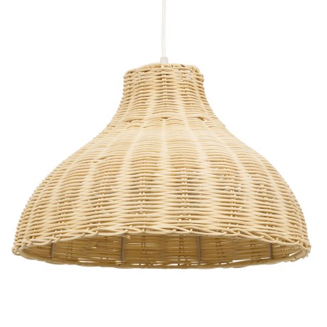 MAYOTTE  Boho Κρεμαστό Φωτιστικό Καμπάνα Μονόφωτο 1 x E27 IP20 Μπεζ Ξύλο - Μ40 x Π40 x Υ28cm
