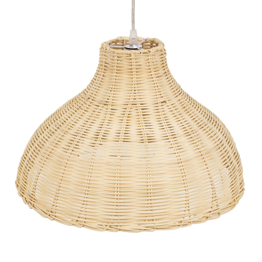 MAYOTTE  Boho Κρεμαστό Φωτιστικό Καμπάνα Μονόφωτο 1 x E27 IP20 Μπεζ Ξύλο - Μ40 x Π40 x Υ28cm