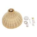 MAYOTTE  Boho Κρεμαστό Φωτιστικό Καμπάνα Μονόφωτο 1 x E27 IP20 Μπεζ Ξύλο - Μ40 x Π40 x Υ28cm